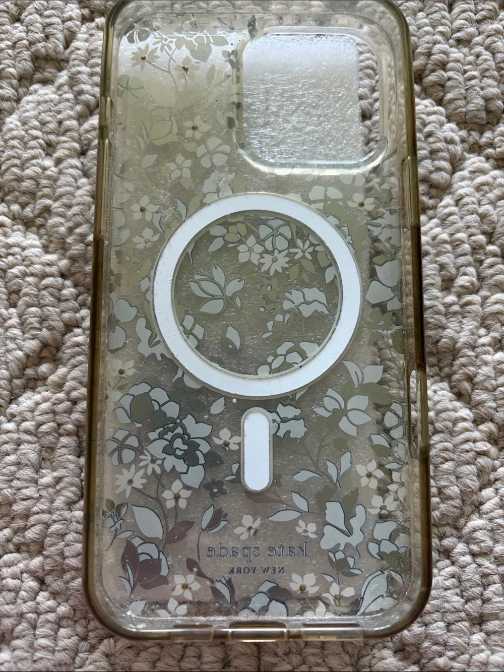 kate spade Blue and Cream Floral Clear Phone Case